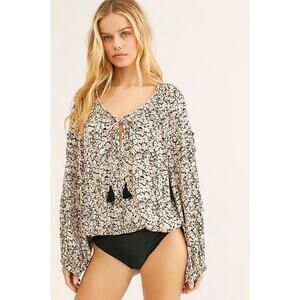 Intimately Free People All Tucks Printed Bodysuit, Size M
